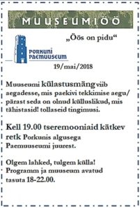 muuseumiöö paemuuseumis´18